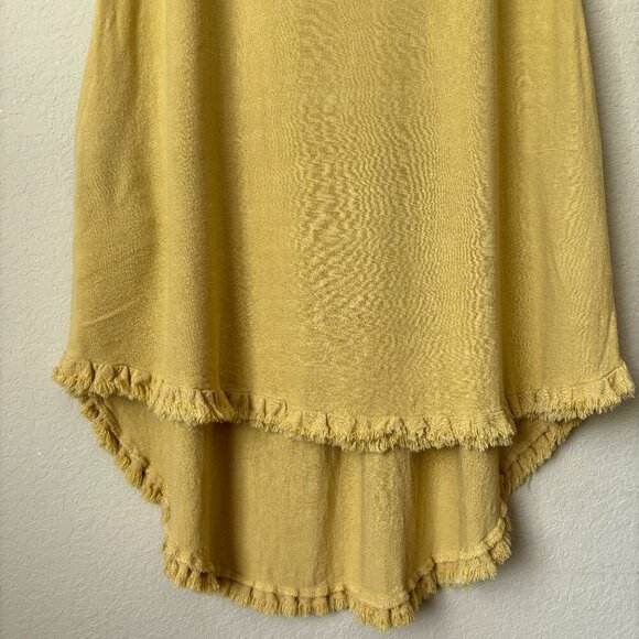 Umgee Linen Blend Boho Beachy High Low Frayed Hem Essential Tunic Dress - Picture 4 of 8